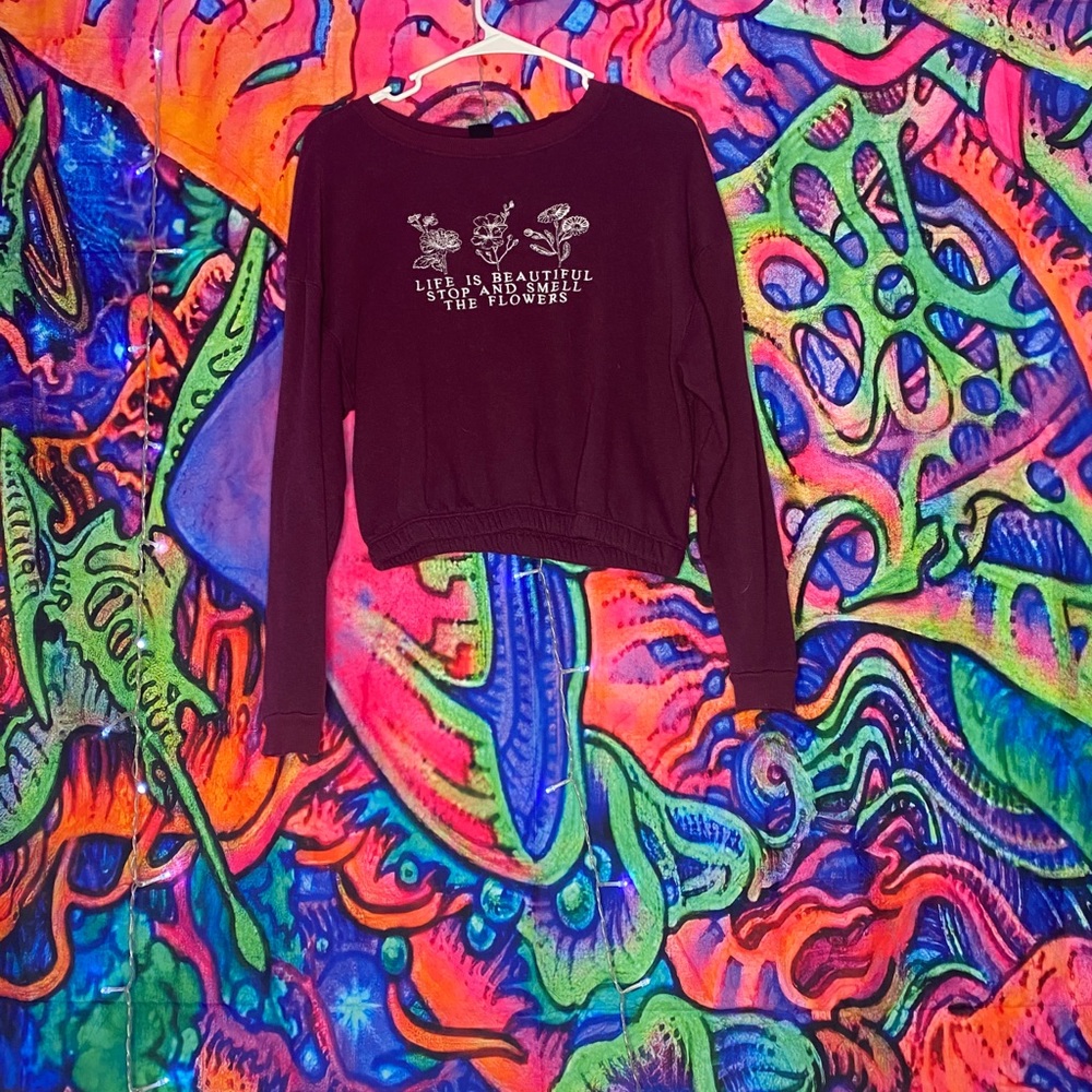 Purple trendy scrunch crop